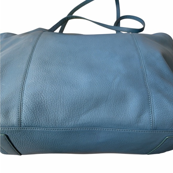 HOBO Kingston Pebbled Leather Convertible Tote Bag Blue Slouchy Hobo Purse - Picture 9 of 15